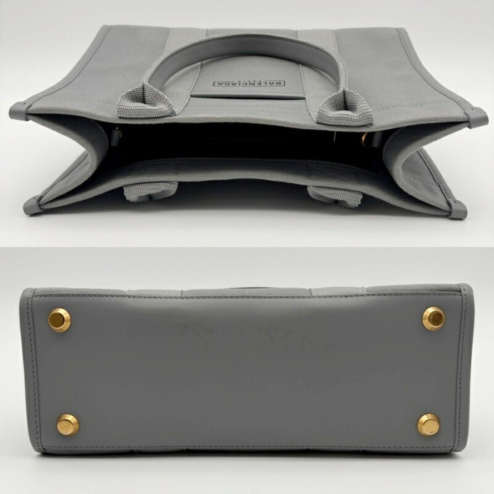 Balenciaga Gray Canvas Leather Tote