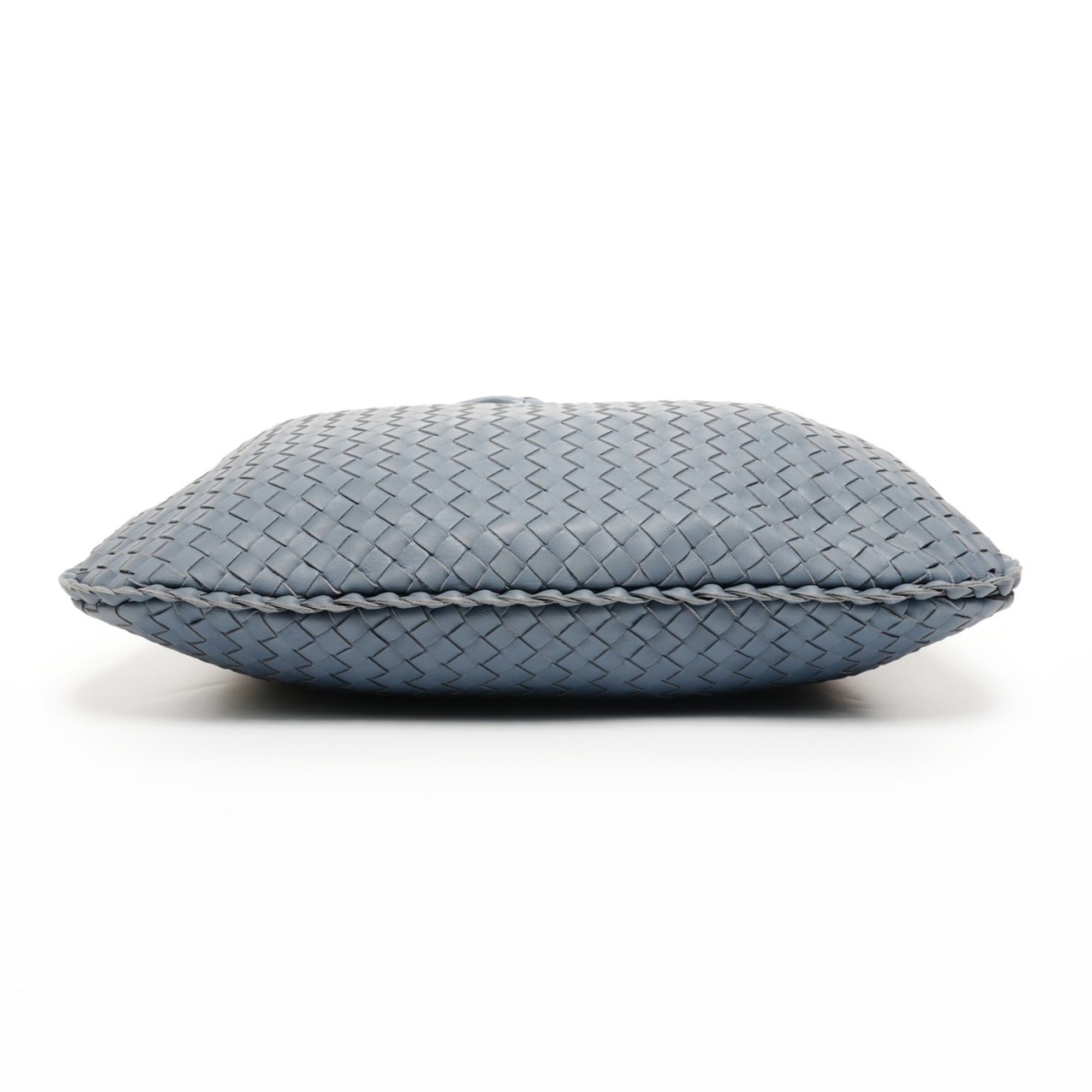 Bottega Veneta Intrecciato Gray Leather Shoulder Bag
