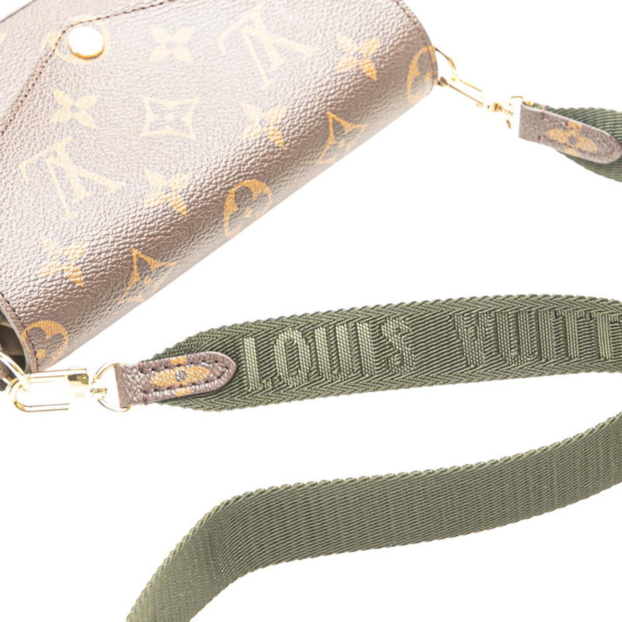 Louis Vuitton Monogram Brown Khaki Monogram Monogram Pochette Pouch Shoulder Bag