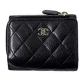 Chanel Black Grained Calfskin Wallet (Tri-Fold)