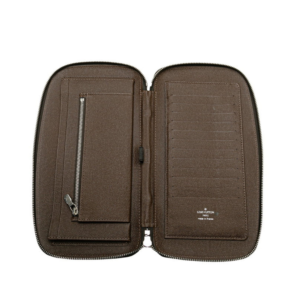 Louis Vuitton Brown Grizzly Leather Pvc Long Wallet