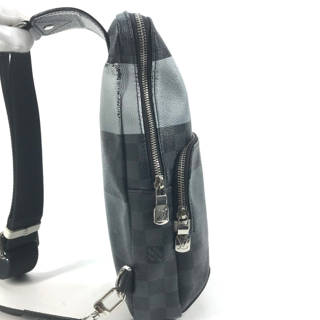Louis Vuitton Black Galle Gray Canvas Shoulder Bag Sling Bag