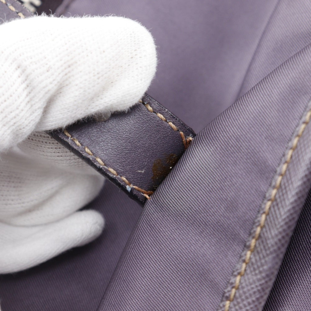 Prada Purple Nylon Leather Shoulder Bag