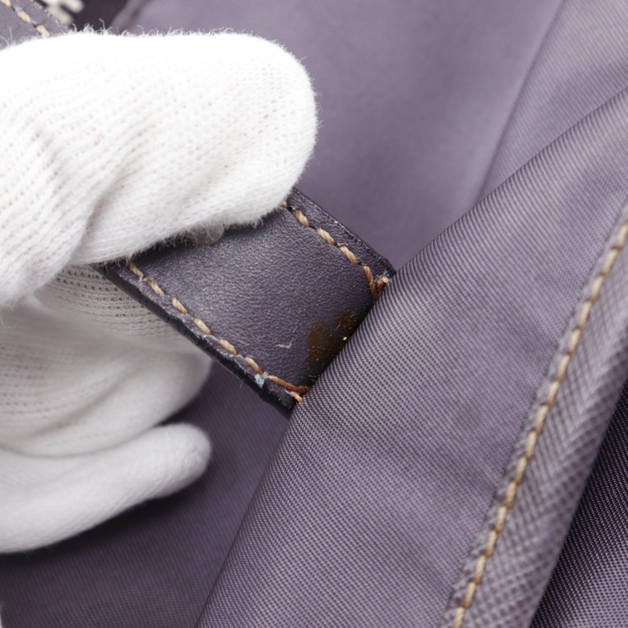 Prada Purple Nylon Leather Shoulder Bag