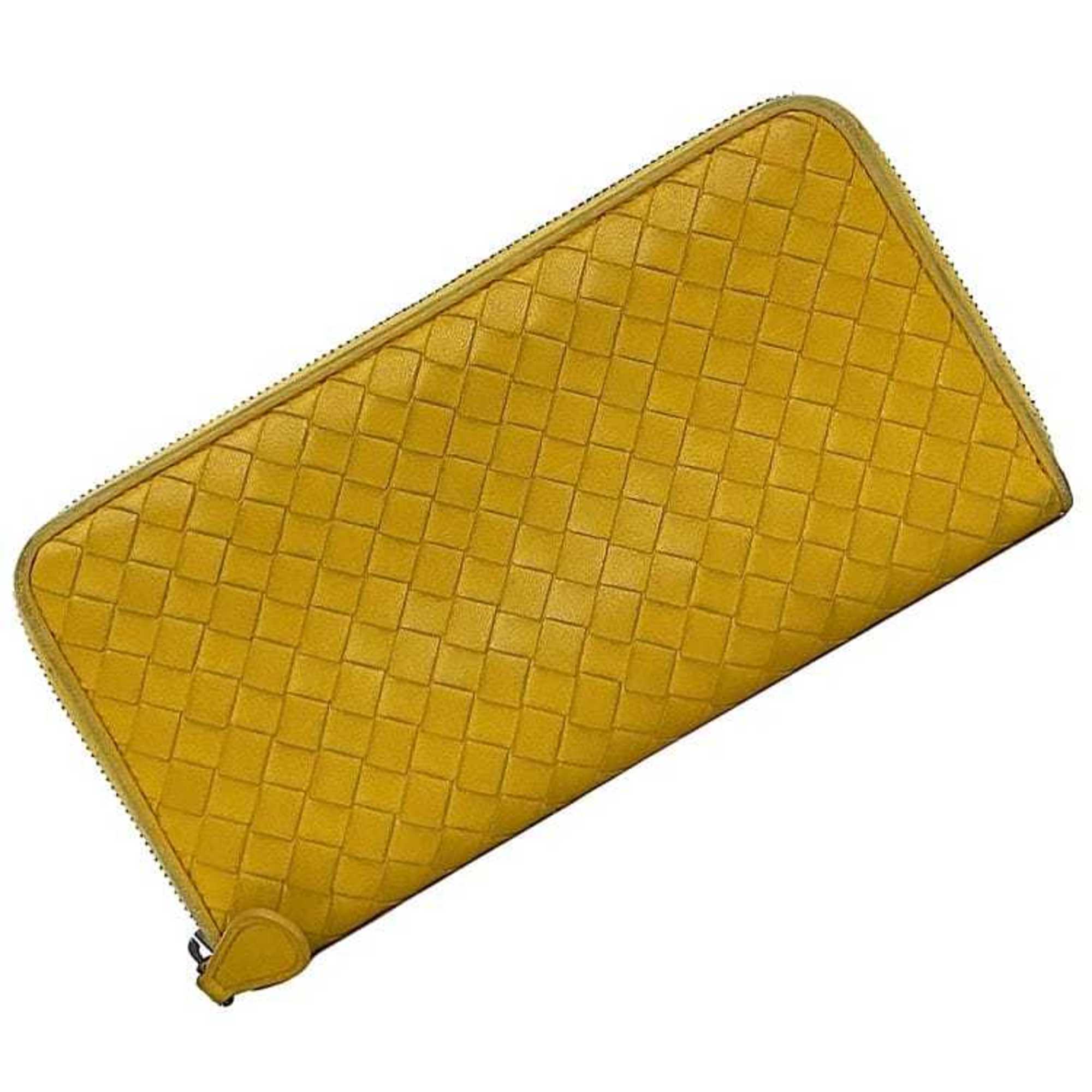 Bottega Veneta Yellow Leather Long Wallet (Bi-Fold)