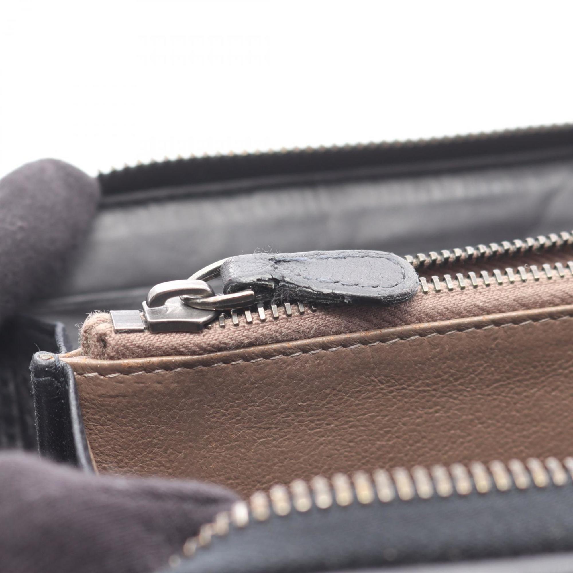 Bottega Veneta Black Leather Long Wallet (Bi-Fold)