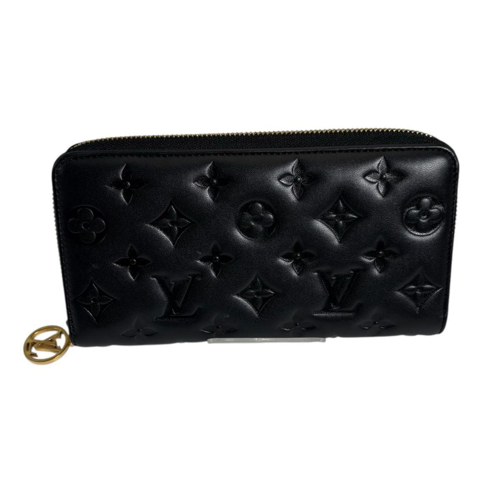 Louis Vuitton Monogram Black Noir Leather Long Wallet