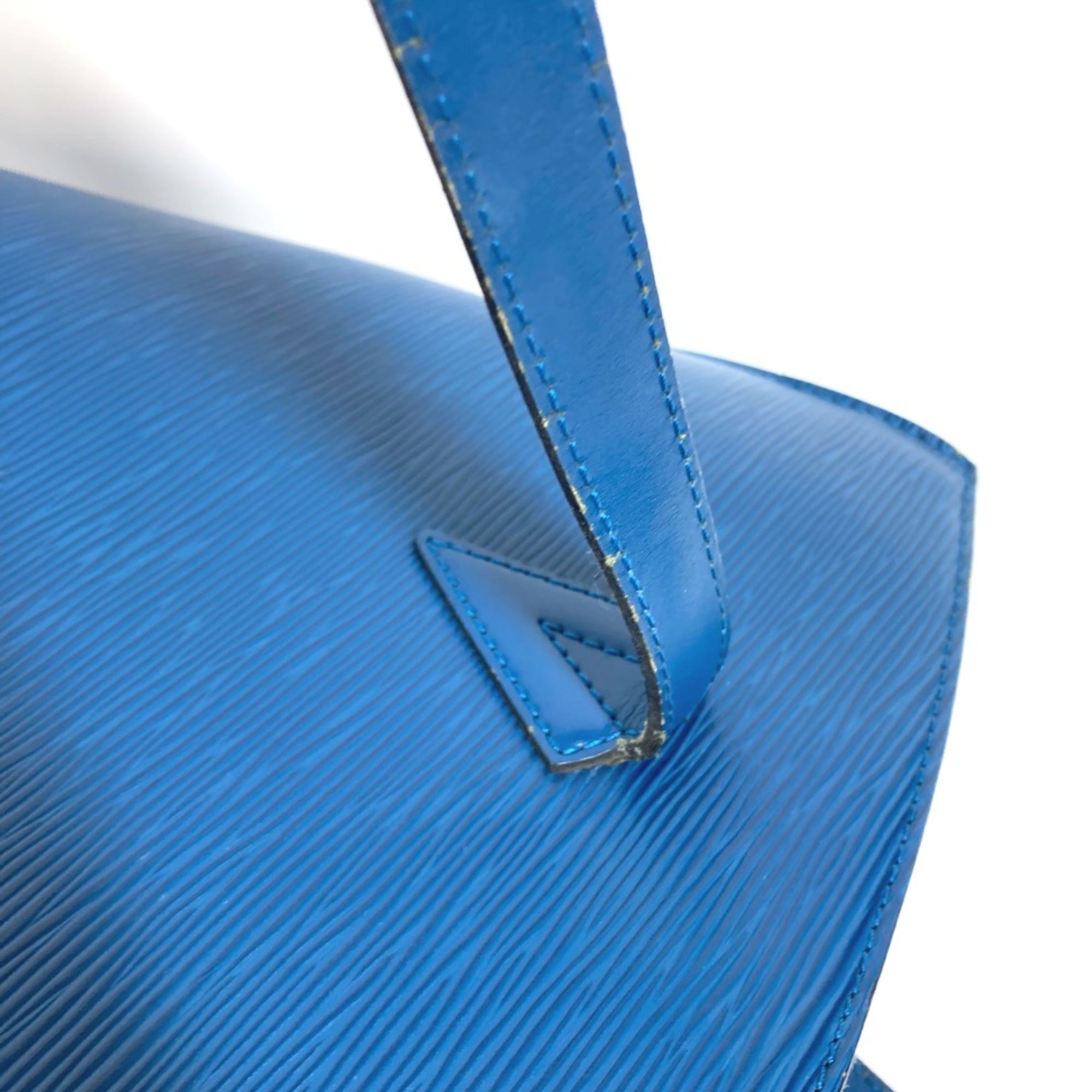Louis Vuitton Blue Leather Tote Bag