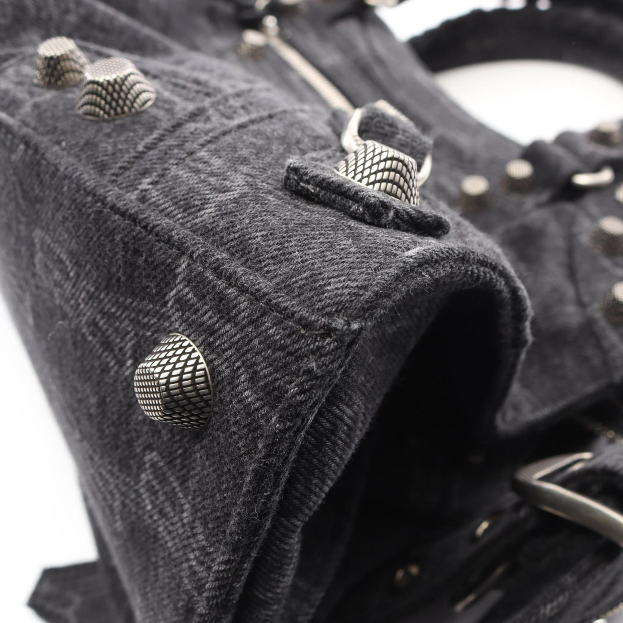 Balenciaga Gray Denim Hand