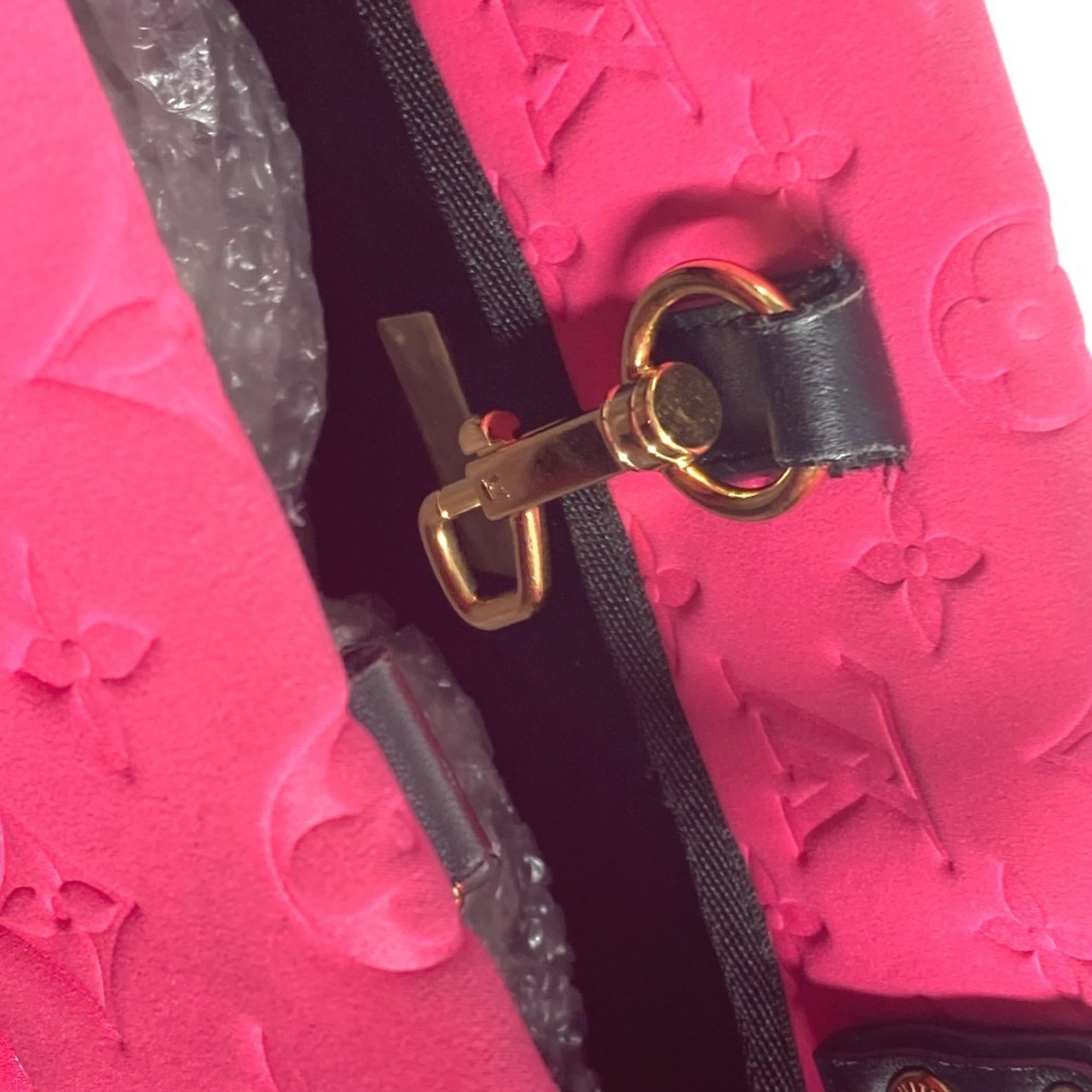 Louis Vuitton Black Pink Microfiber Shoulder Bag Tote Bag