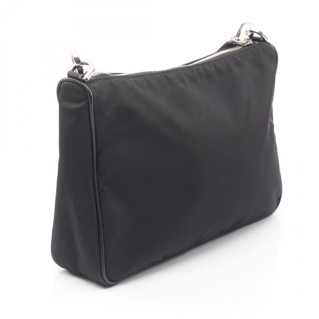 Prada Black Nylon Saffiano Triangle Shoulder Bag