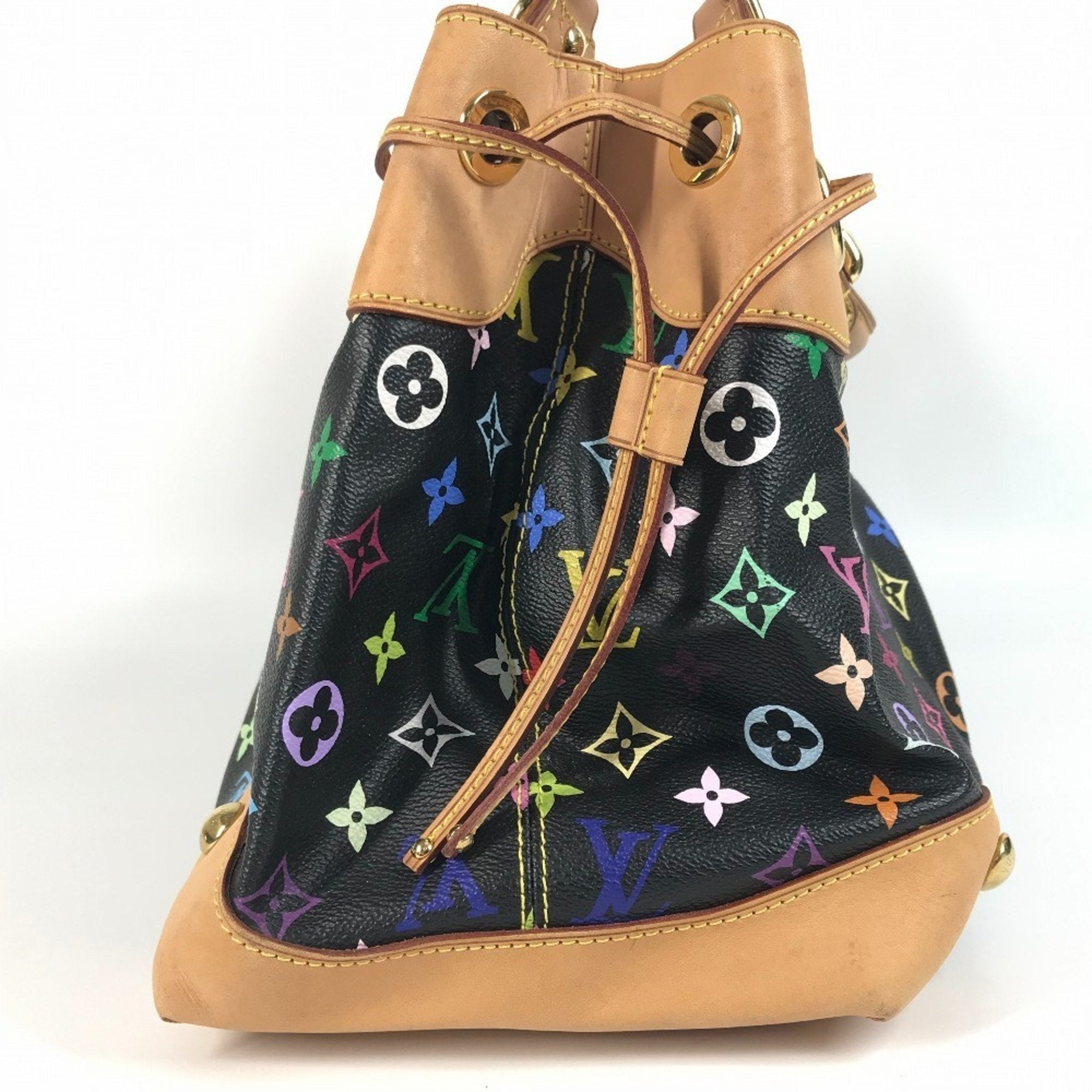 Louis Vuitton Black Multi-Color Noir Monogram Multicolore Canvas Shoulder Bag Tote Bag