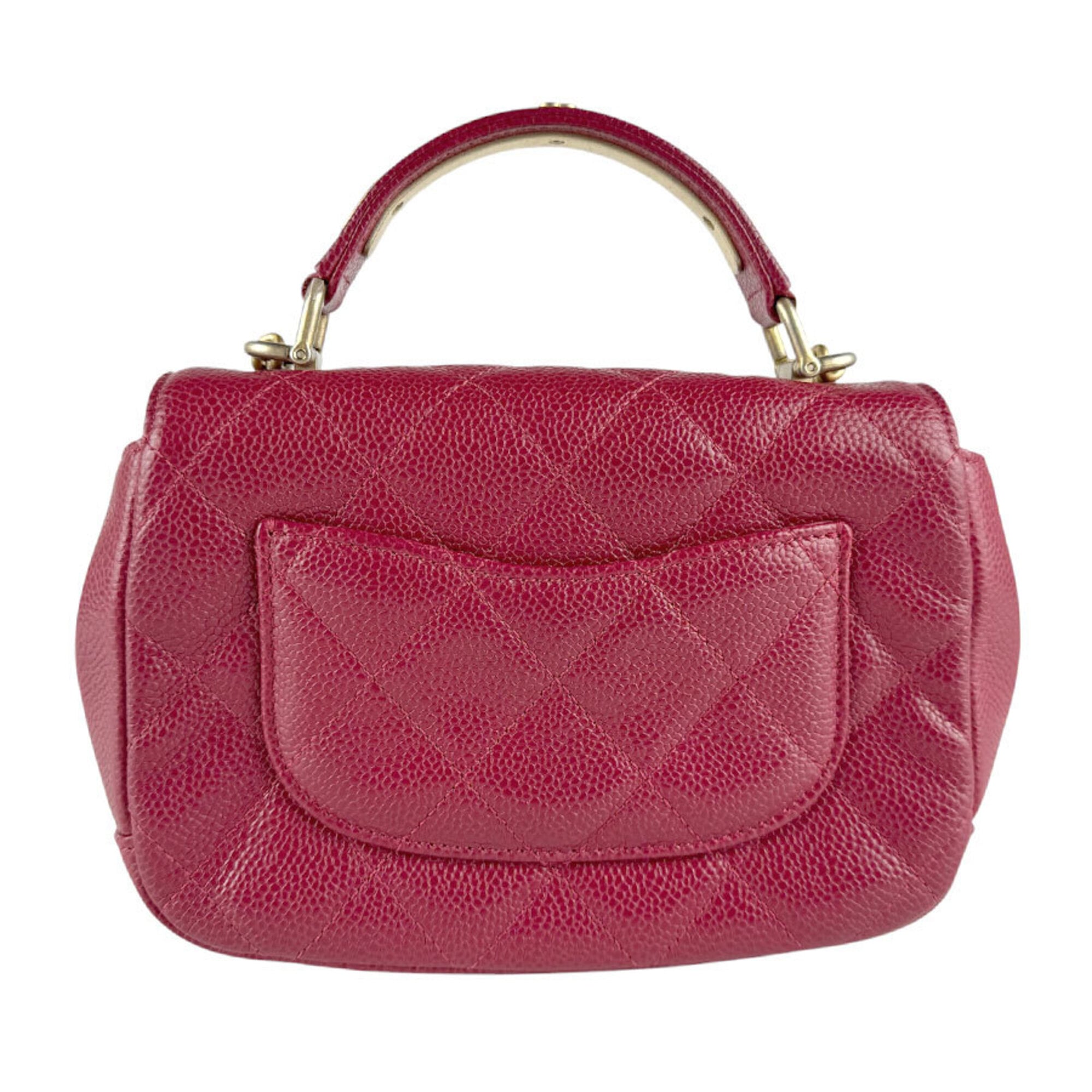 Chanel Pink Grained Calfskin Shoulder Bag