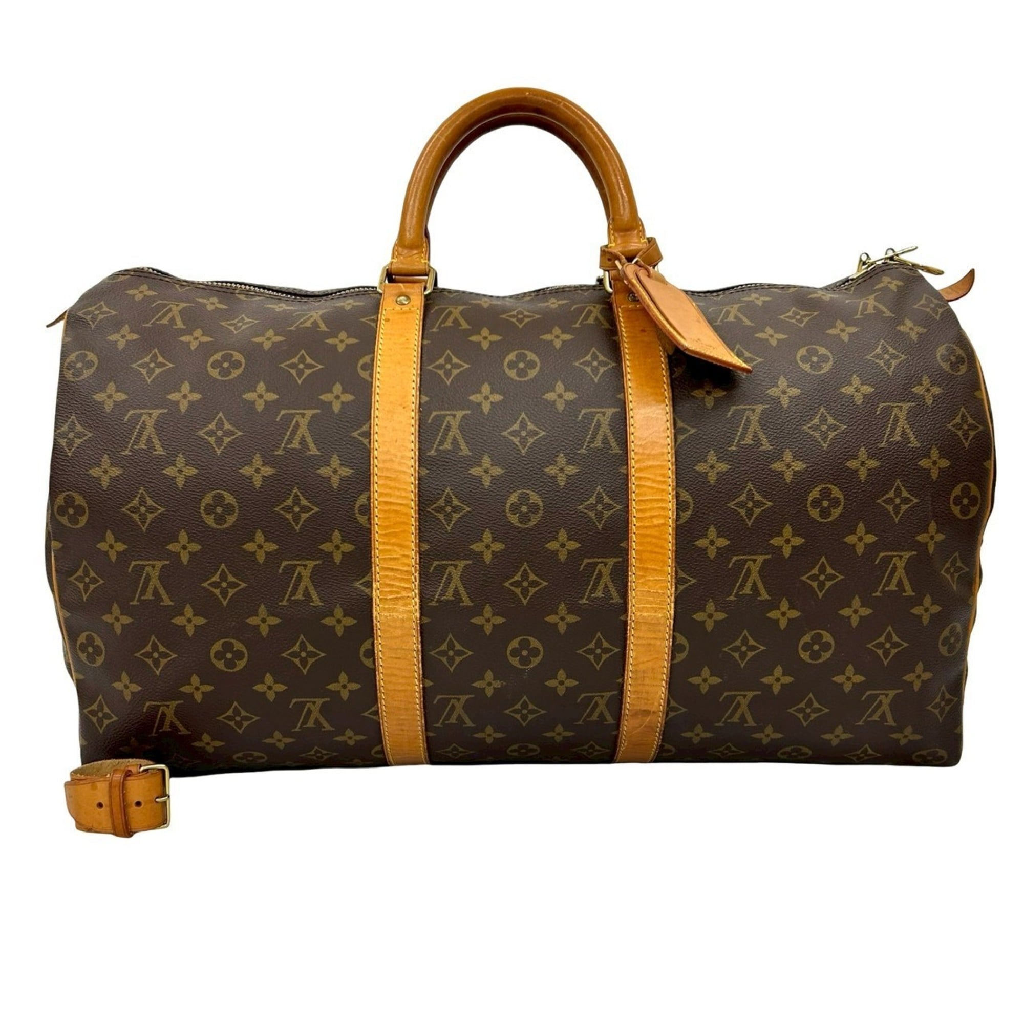 Louis Vuitton Brown Leather Pvc Boston Bag