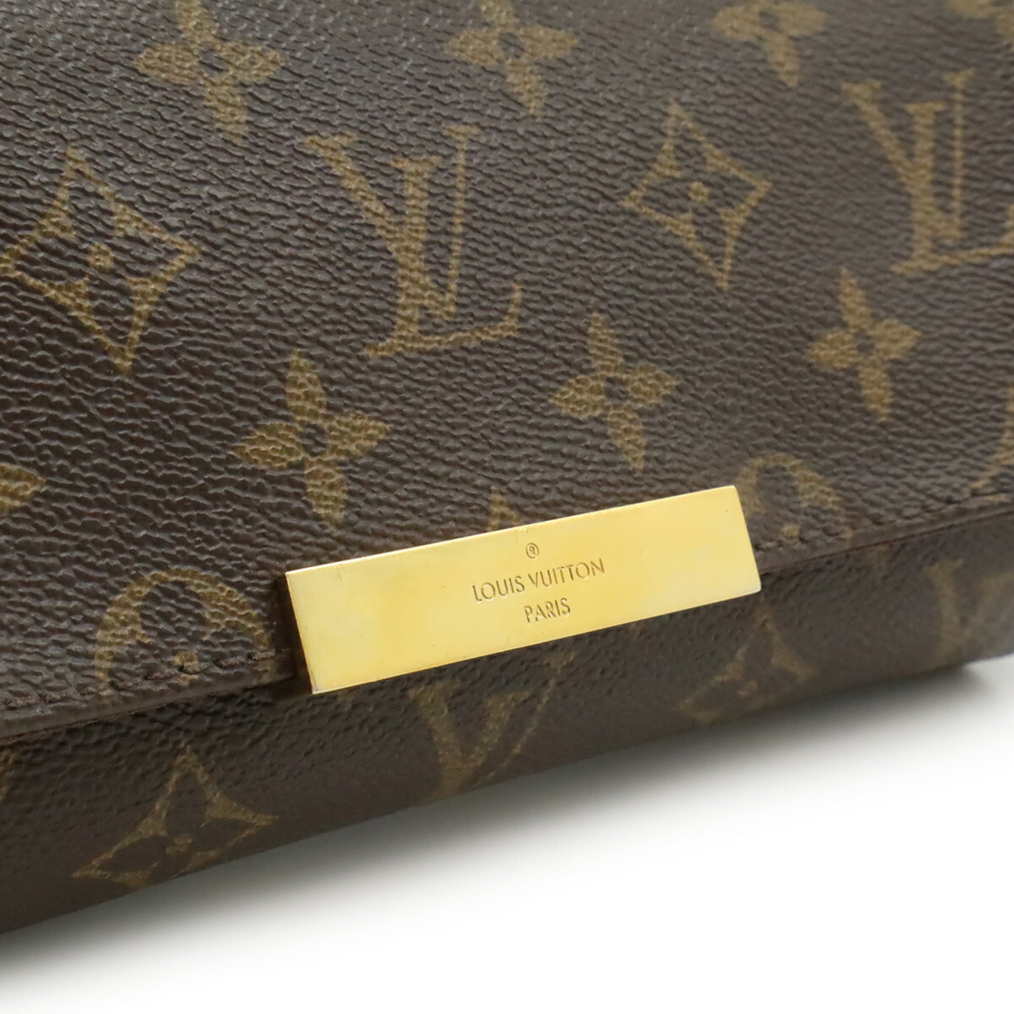 Louis Vuitton Brown Canvas Clutch Bag Pouch Shoulder Bag