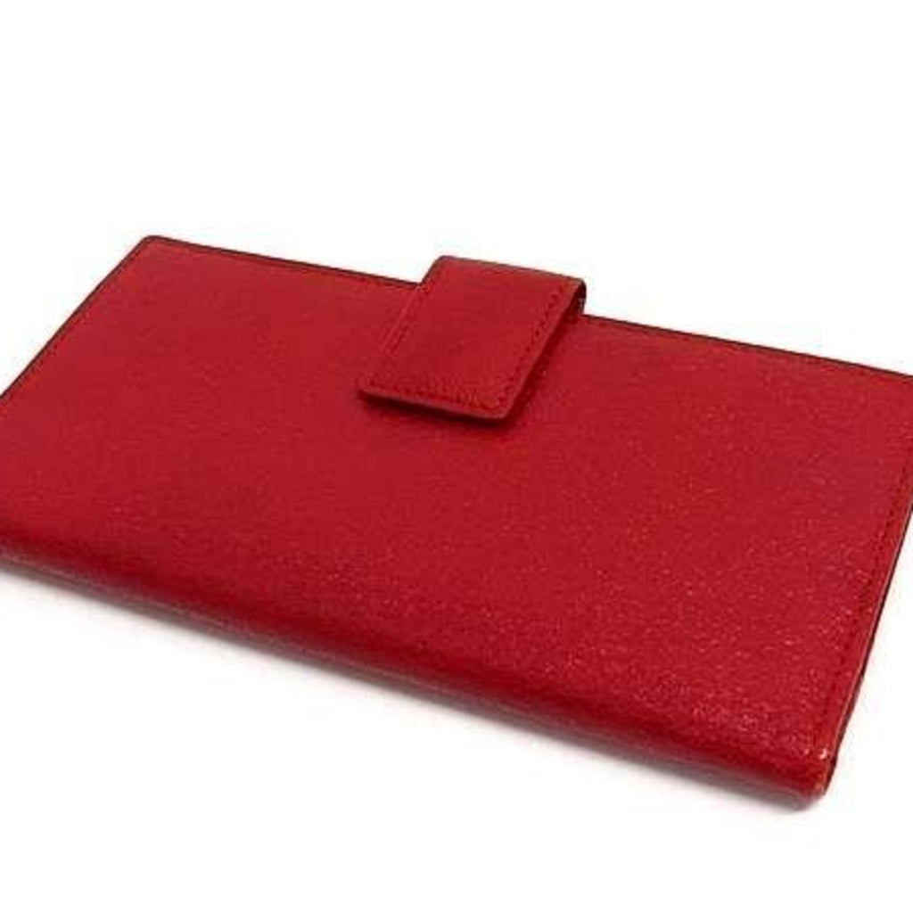 Gucci Red Color Leather Long Wallet (Bi-Fold) (Pre-Owned)