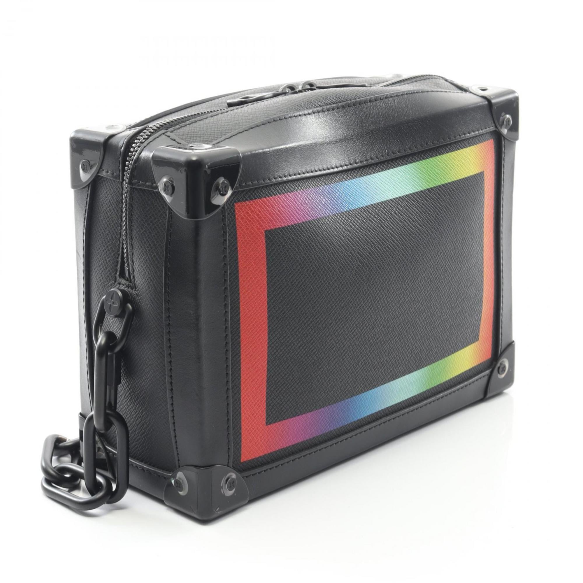 Louis Vuitton Black Multi-Color Taiga Leather Shoulder Bag