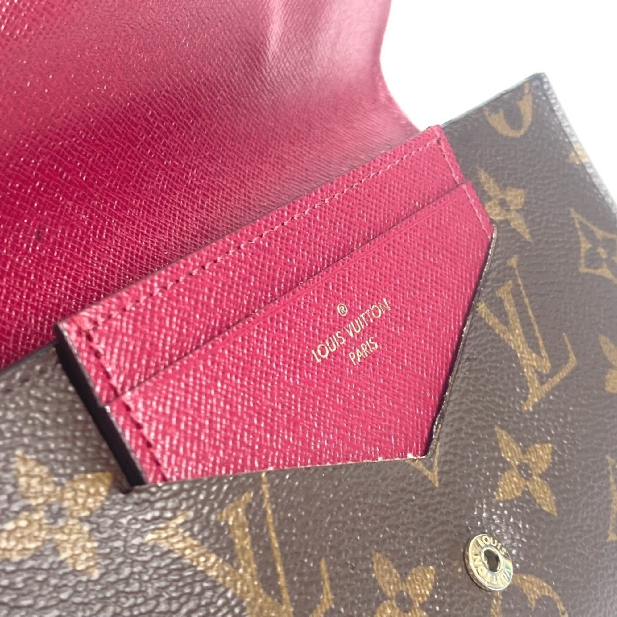 Louis Vuitton Monogram Brown Pink Monogram Long Wallet