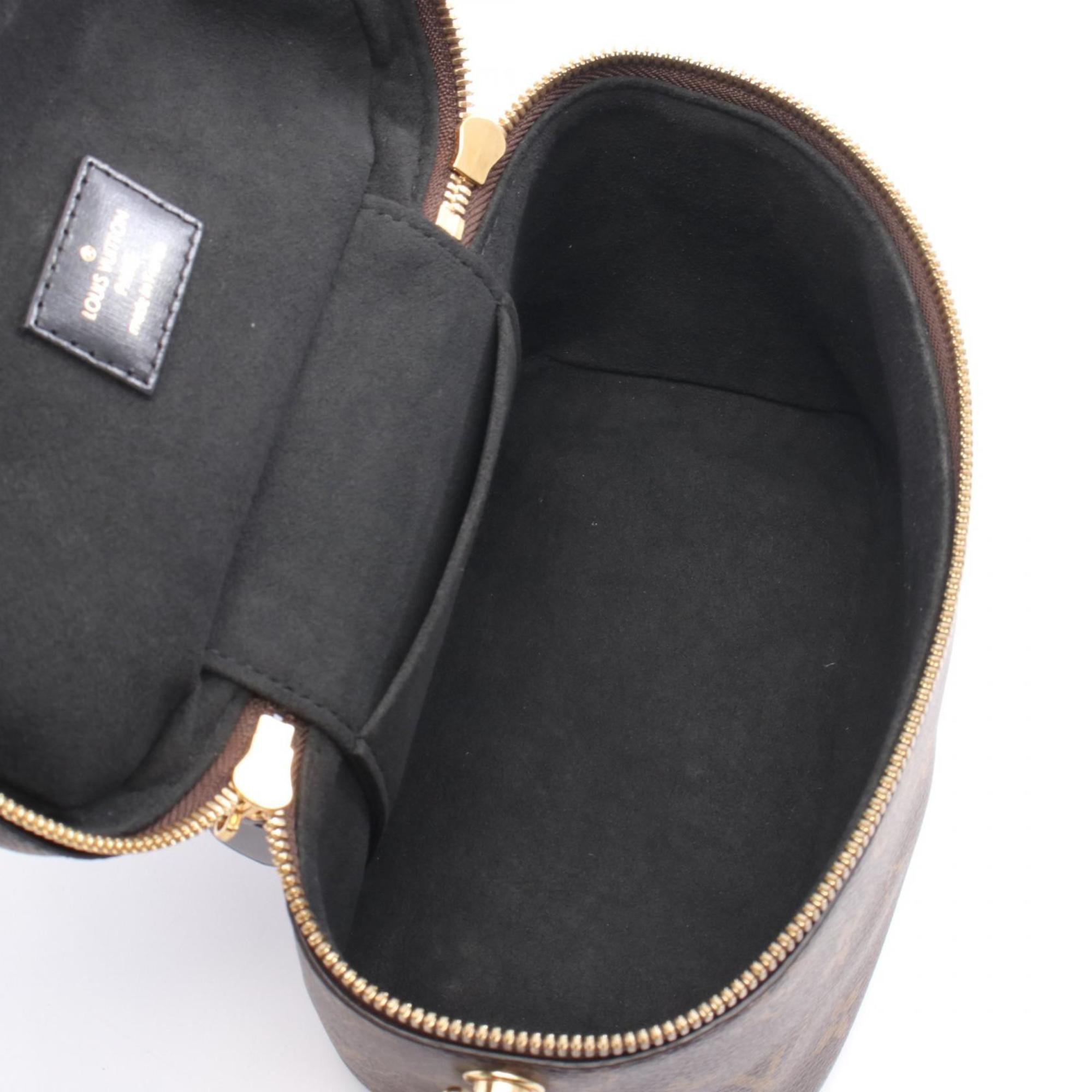 Louis Vuitton Black Brown Pvc Leather Handbag