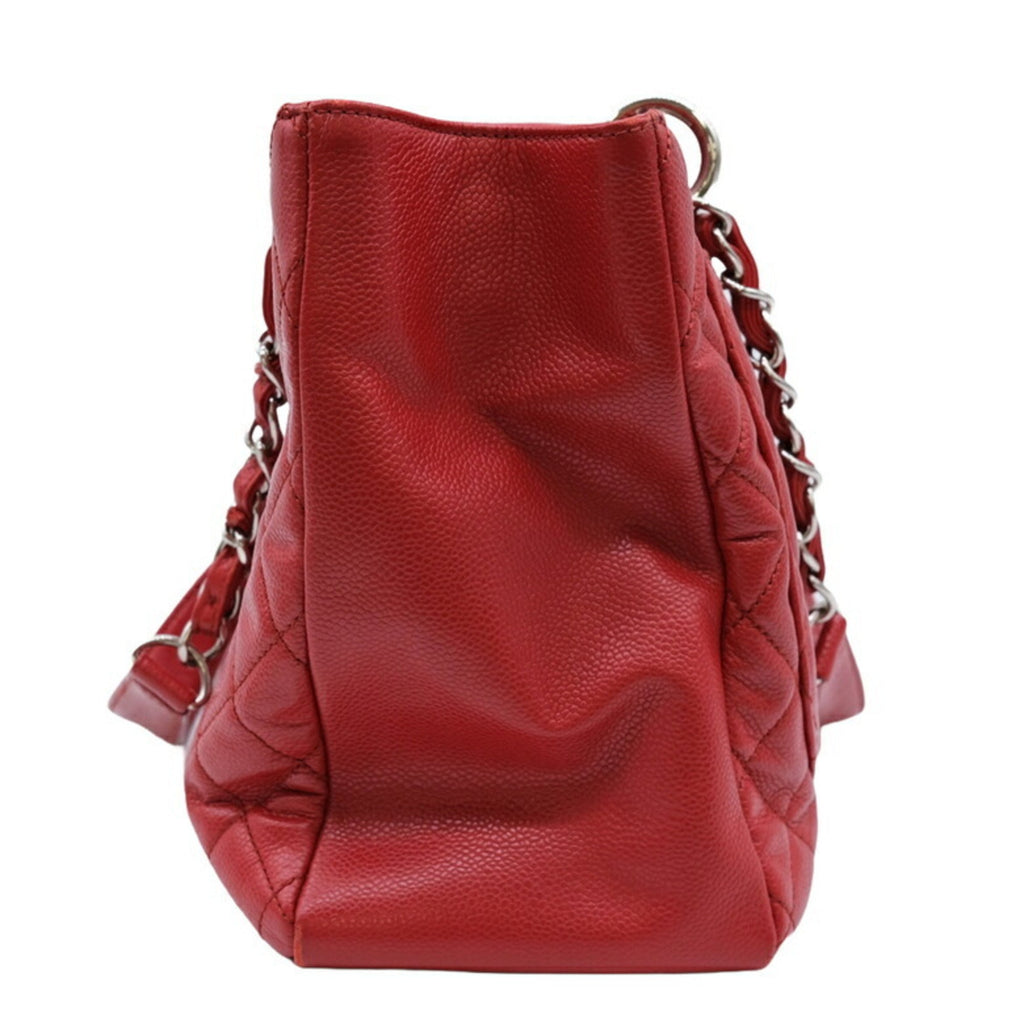 Chanel Red Color Caviar Leather Tote Bag
