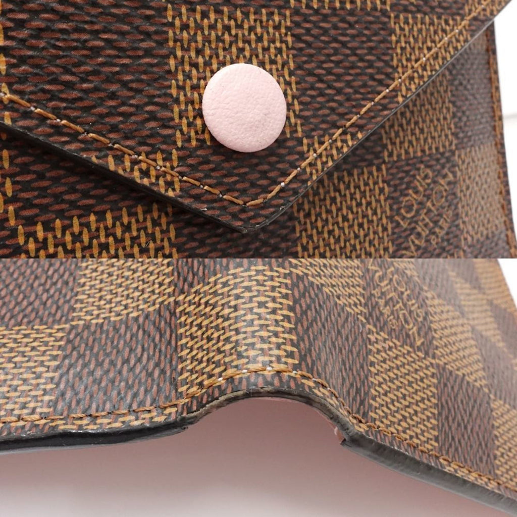 Louis Vuitton Damier Canvas Ebene Rose Ballerine Canvas Wallet (Tri-Fold)