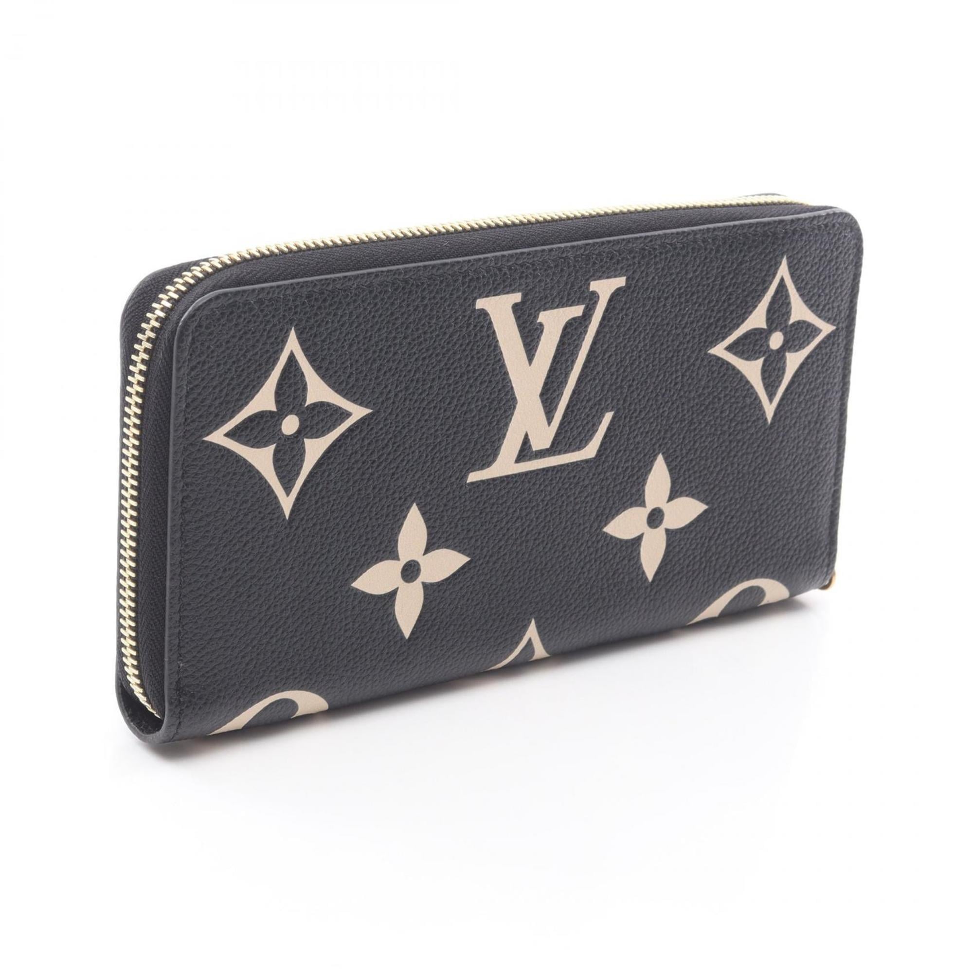 Louis Vuitton Beige Bicolor Black Monogram Empreinte Leather Long Wallet