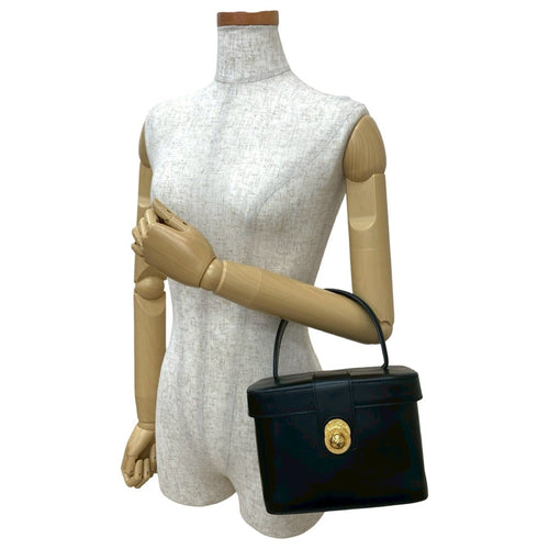 Celine Black Leather Handbag Vanity Bag