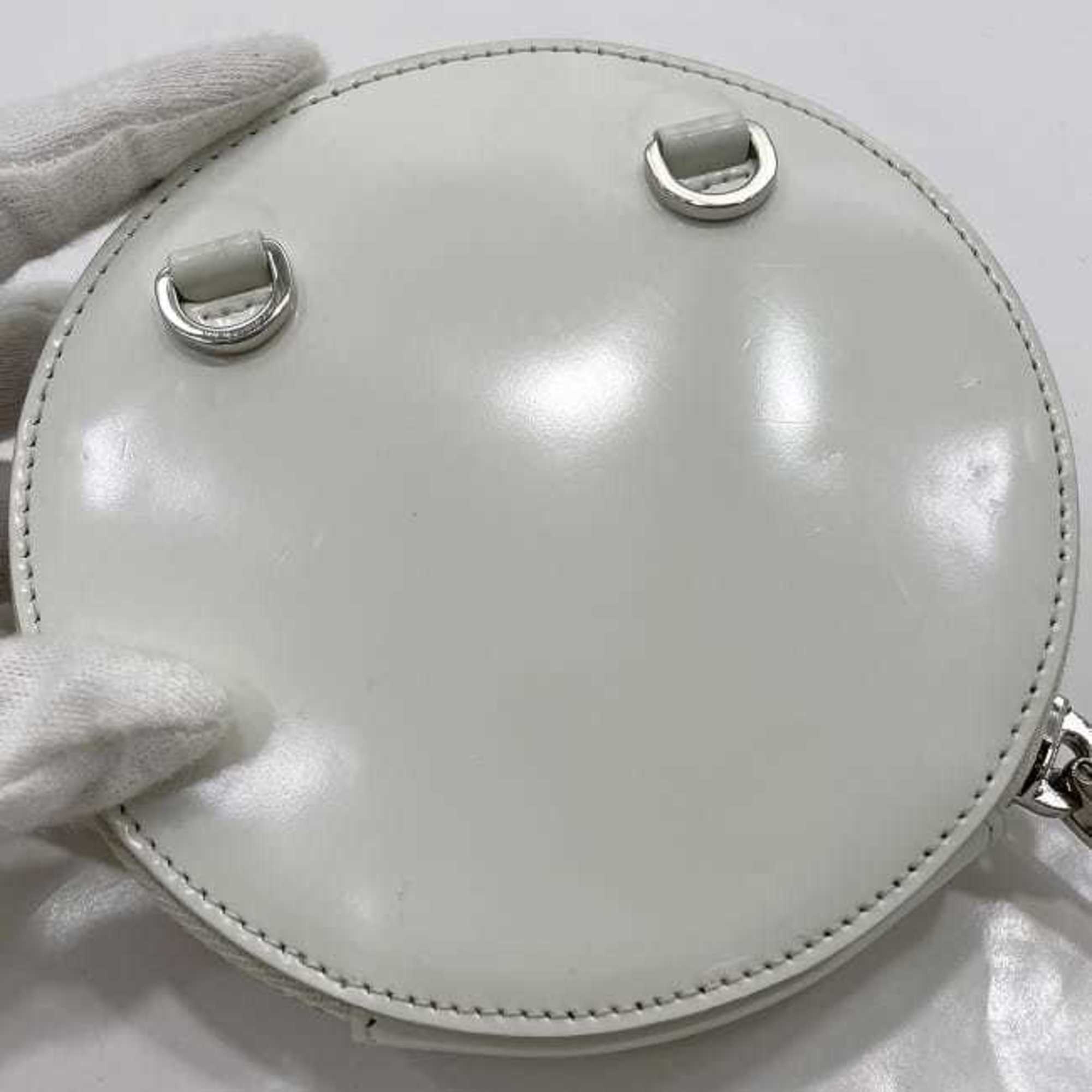 Prada White Leather Pochette Shoulder Bag
