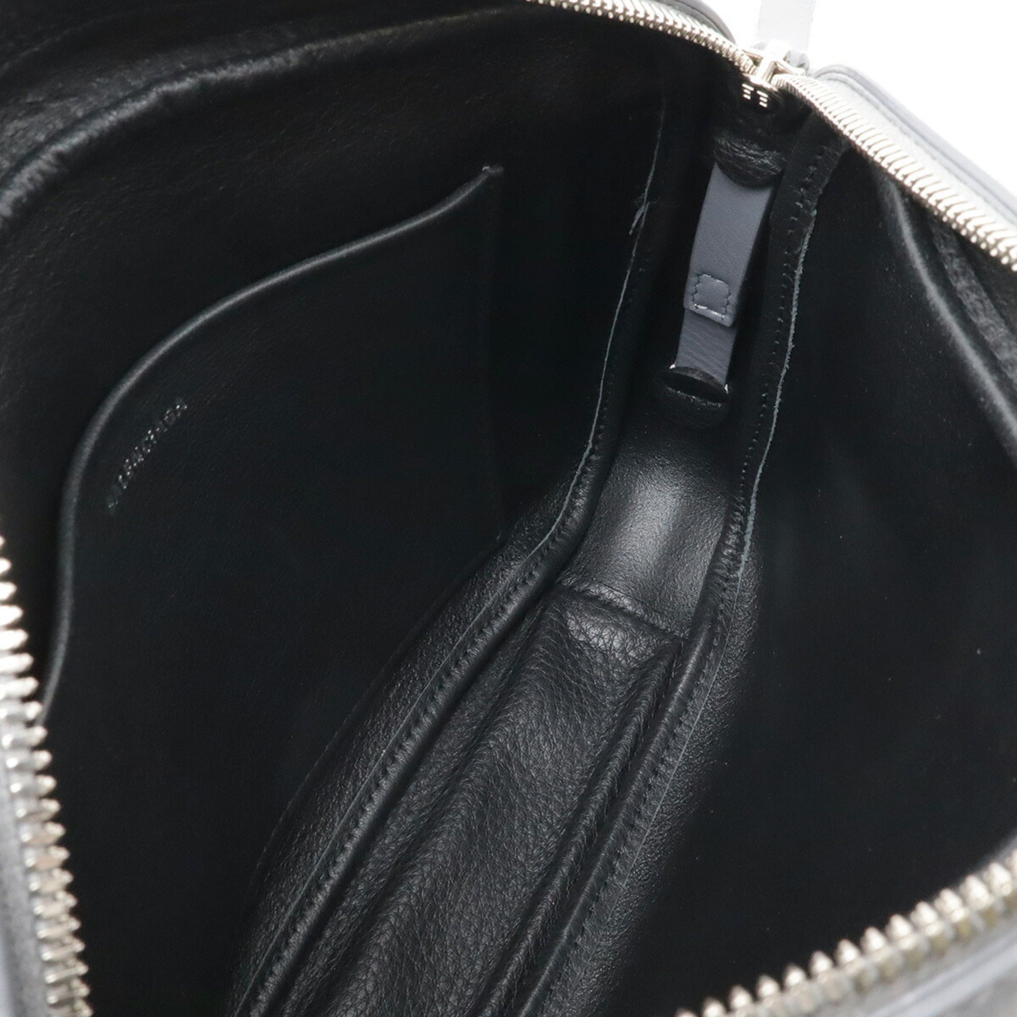 Balenciaga Gray White Leather Pochette Shoulder