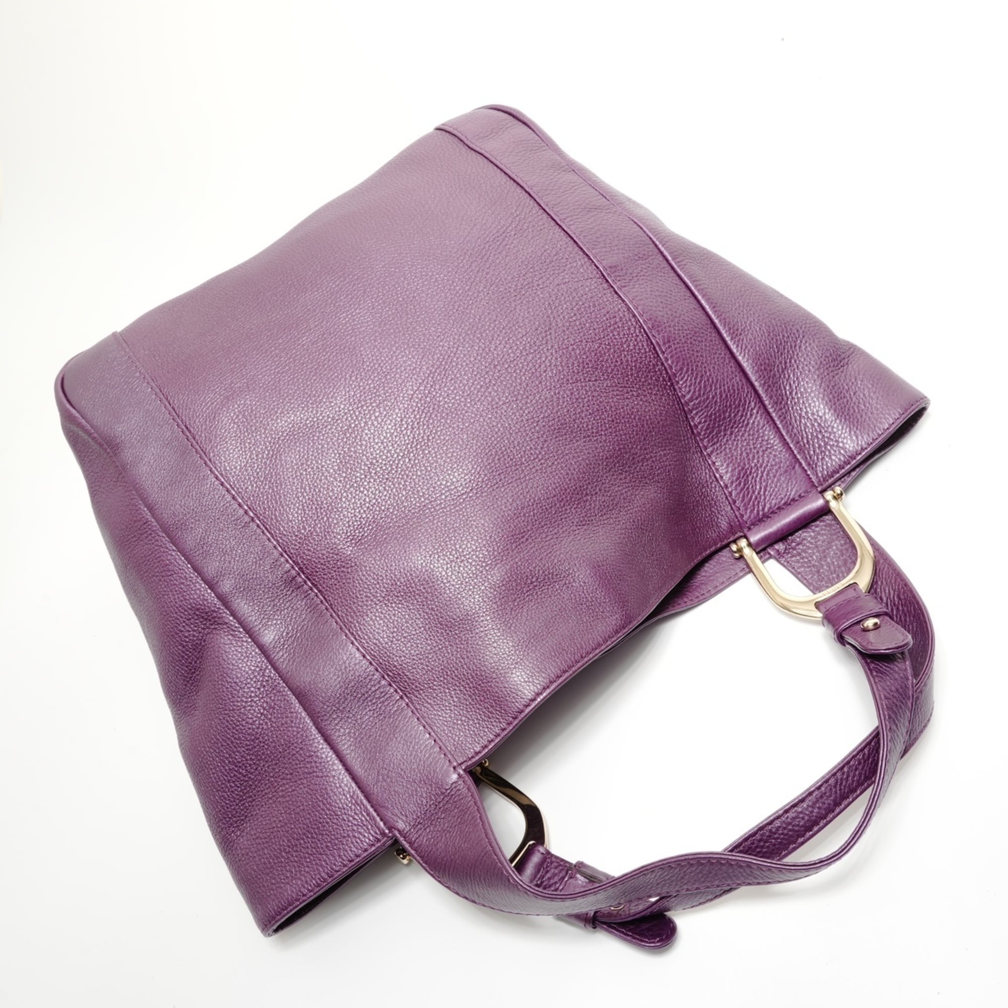 Gucci Purple Leather Tote Bag (Pre-Owned)