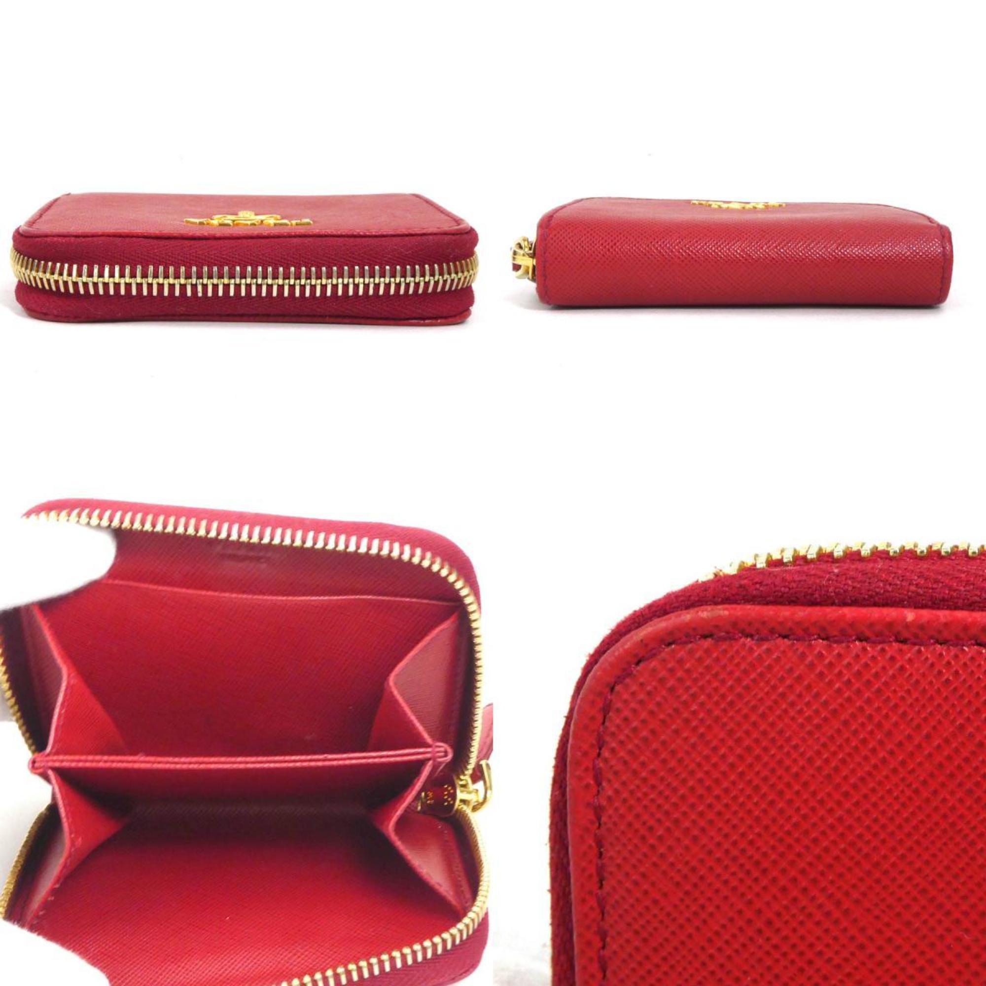 Prada Red Color Leather Coin Purse/Coin Case