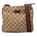 Gucci Beige Multi-Color Canvas Leather Shoulder Bag (Pre-Owned)