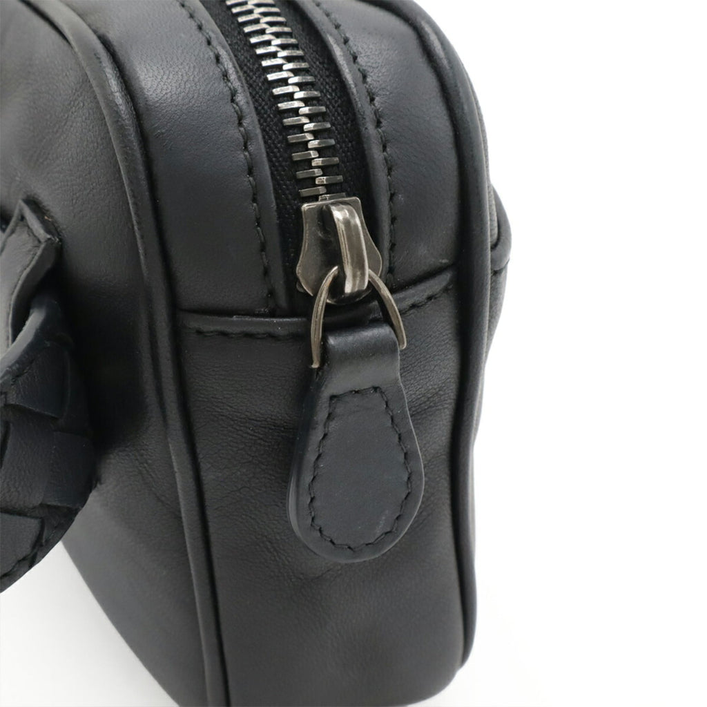 Bottega Veneta Black Intrecciato Fanny Pack Pouch