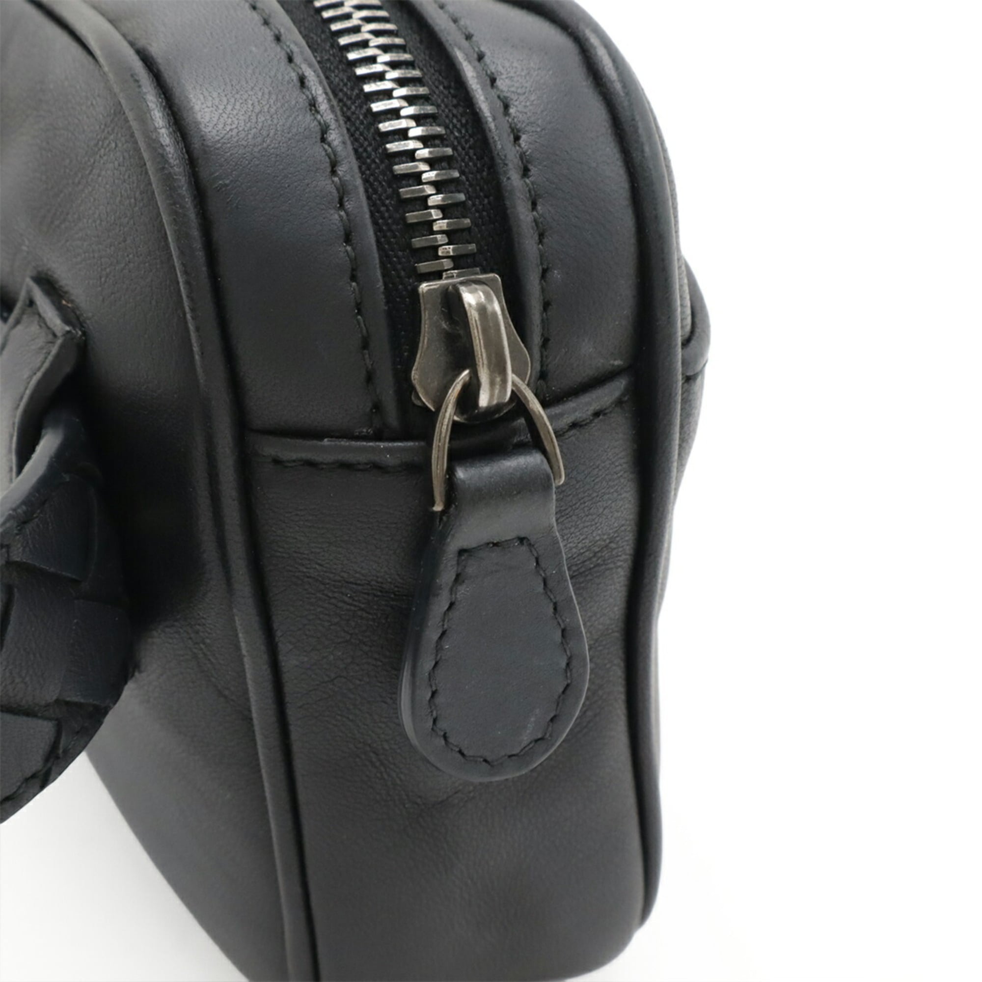 Bottega Veneta Black Intrecciato Fanny Pack Pouch