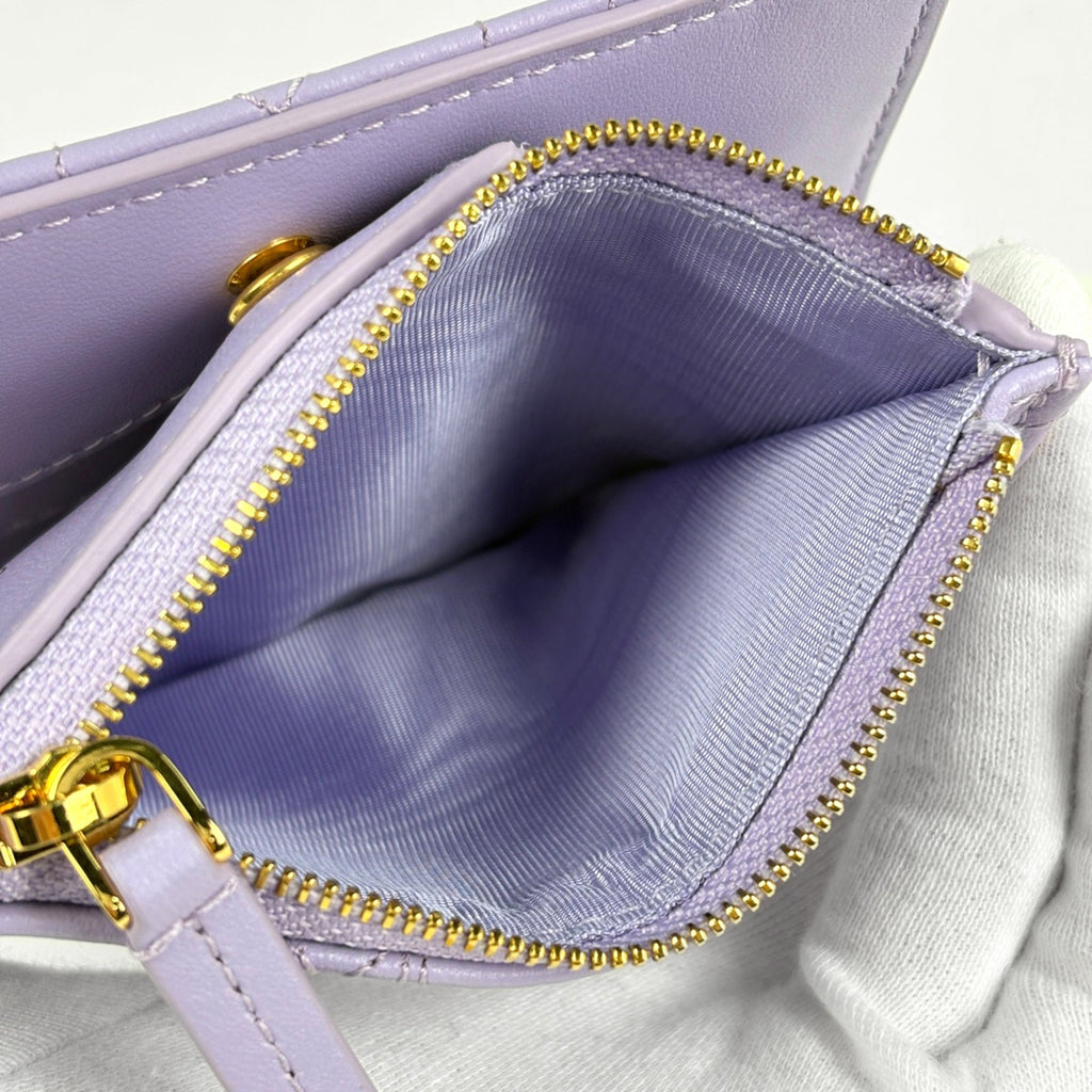 Christian Dior Purple Leather Wallet (Bi-Fold) (Pre-Owned)