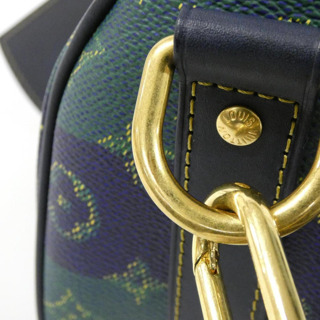 Louis Vuitton Blue Coated Canvas Boston Bag