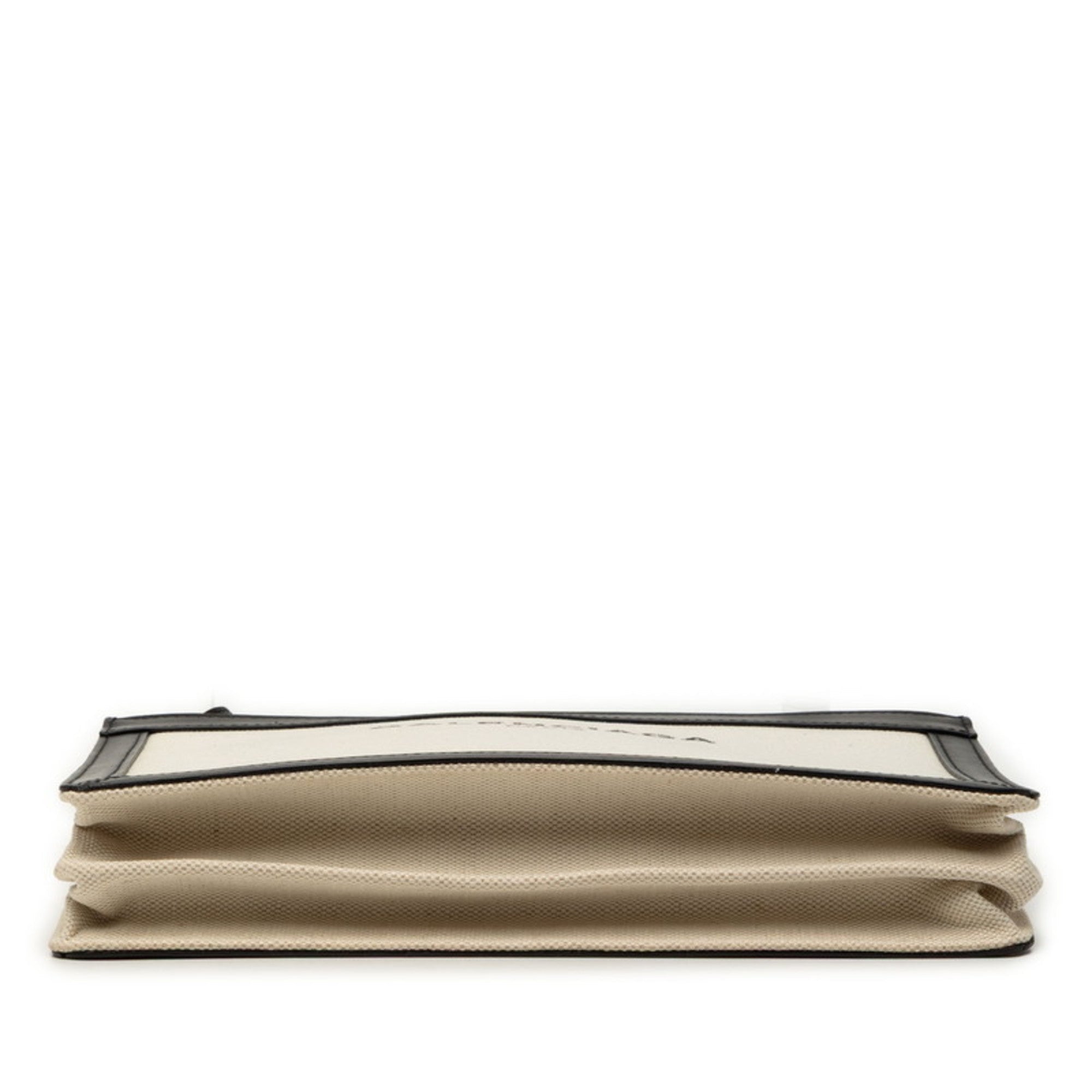 Balenciaga Black Ivory Canvas Leather Shoulder