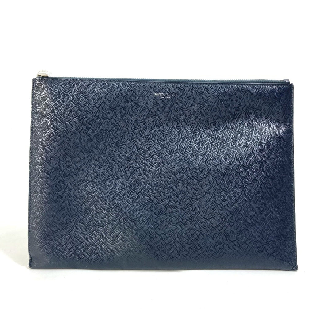 Saint Laurent Navy Leather Clutch Bag (Pre-Owned)