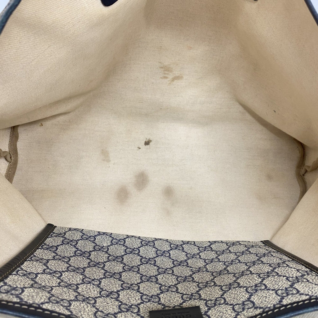 Gucci Beige Navy Pvc Tote Bag (Pre-Owned)