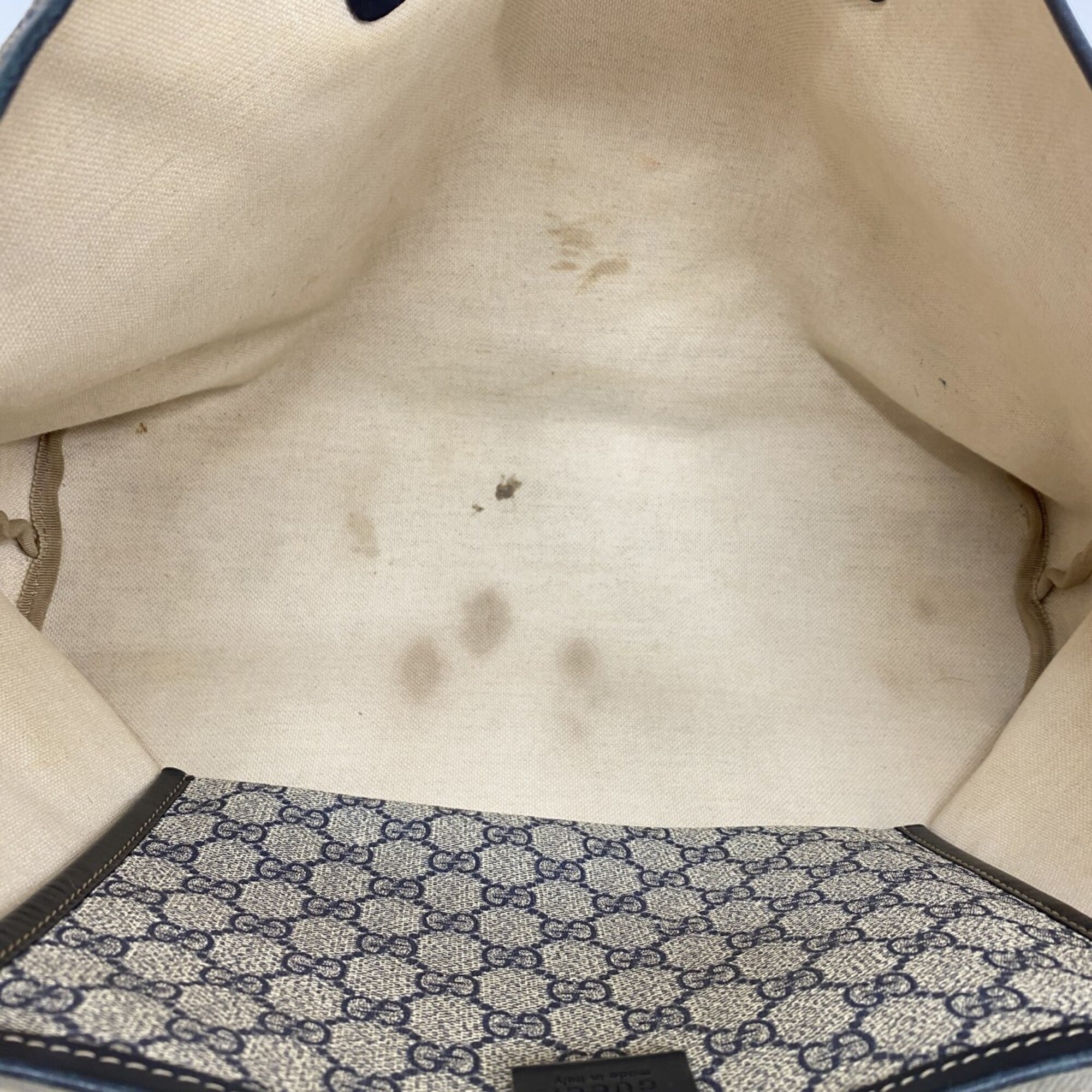 Gucci Beige Navy Pvc Tote Bag (Pre-Owned)