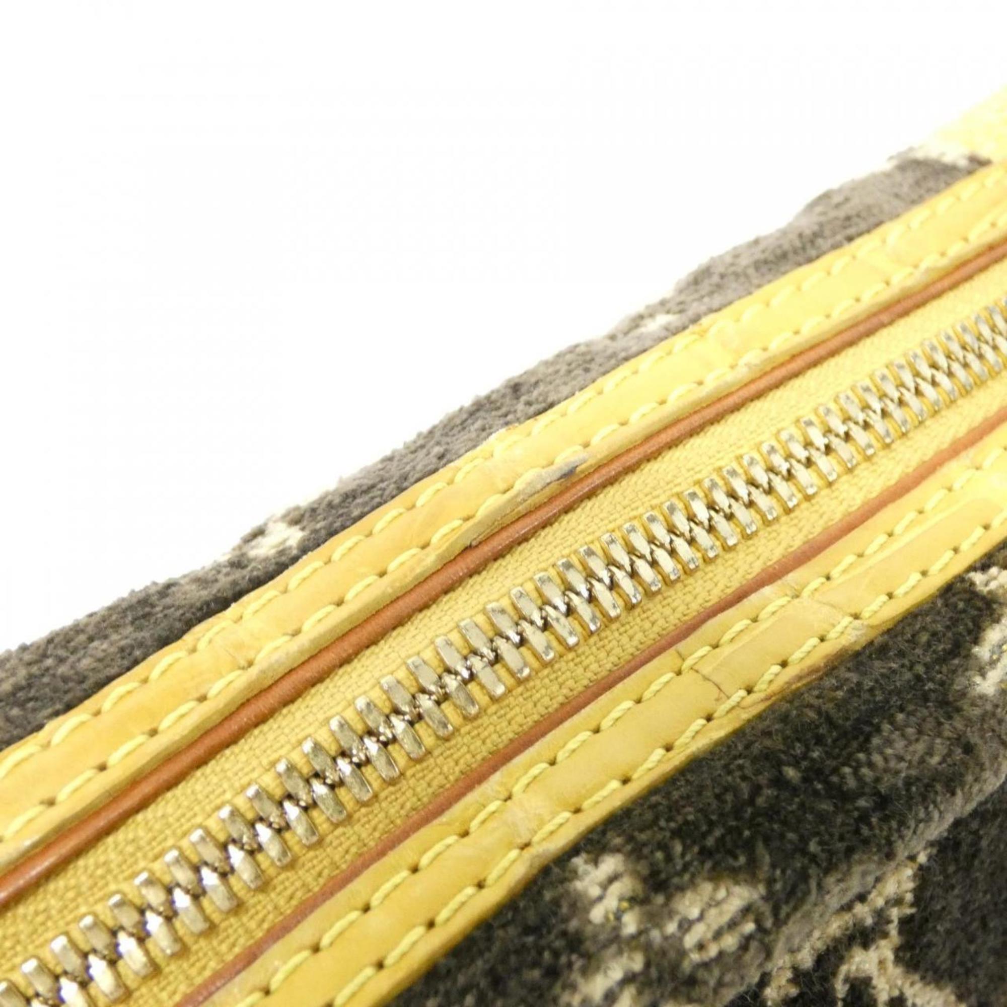 Louis Vuitton Brown Marron Pile Fabric Shoulder Bag