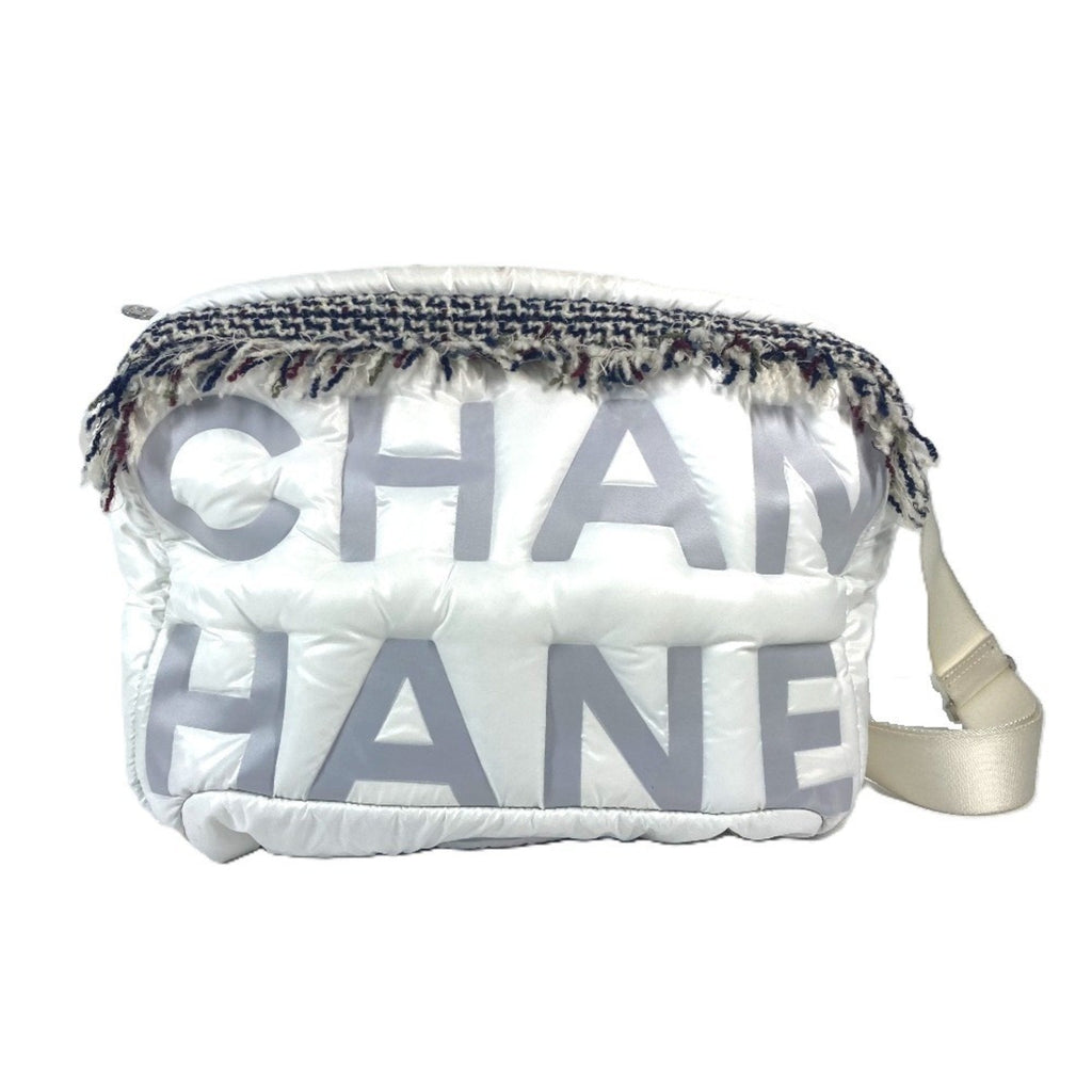 Chanel White Nylon Shoulder Bag