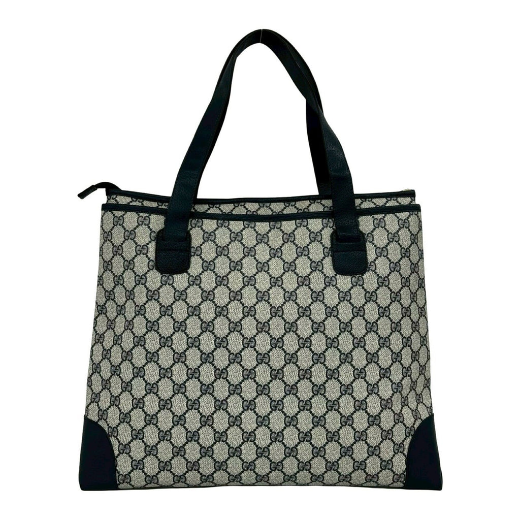 Gucci Navy Pvc Leather Handbag Shoulder Bag Tote Bag (Pre-Owned)