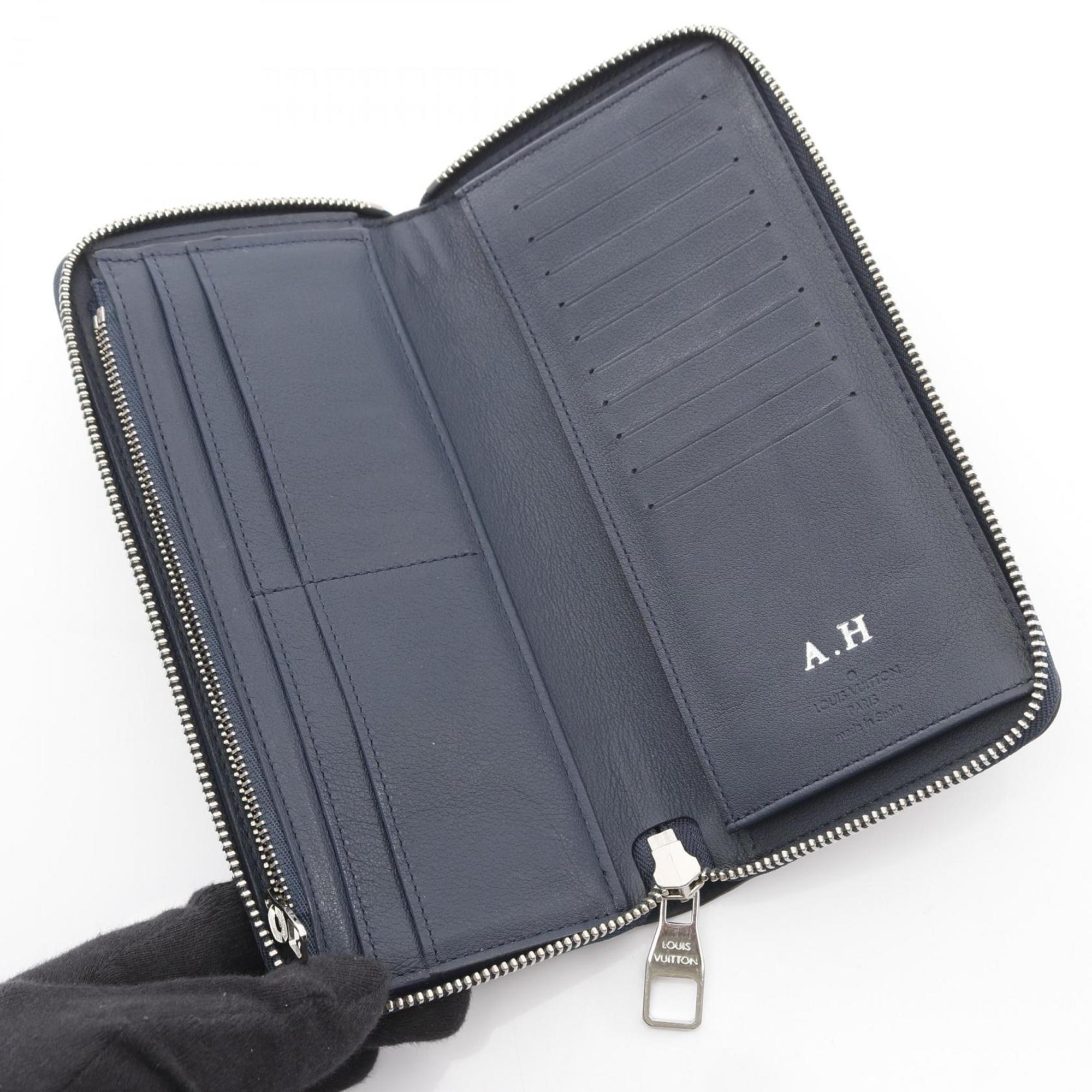 Louis Vuitton Navy Leather Long Wallet