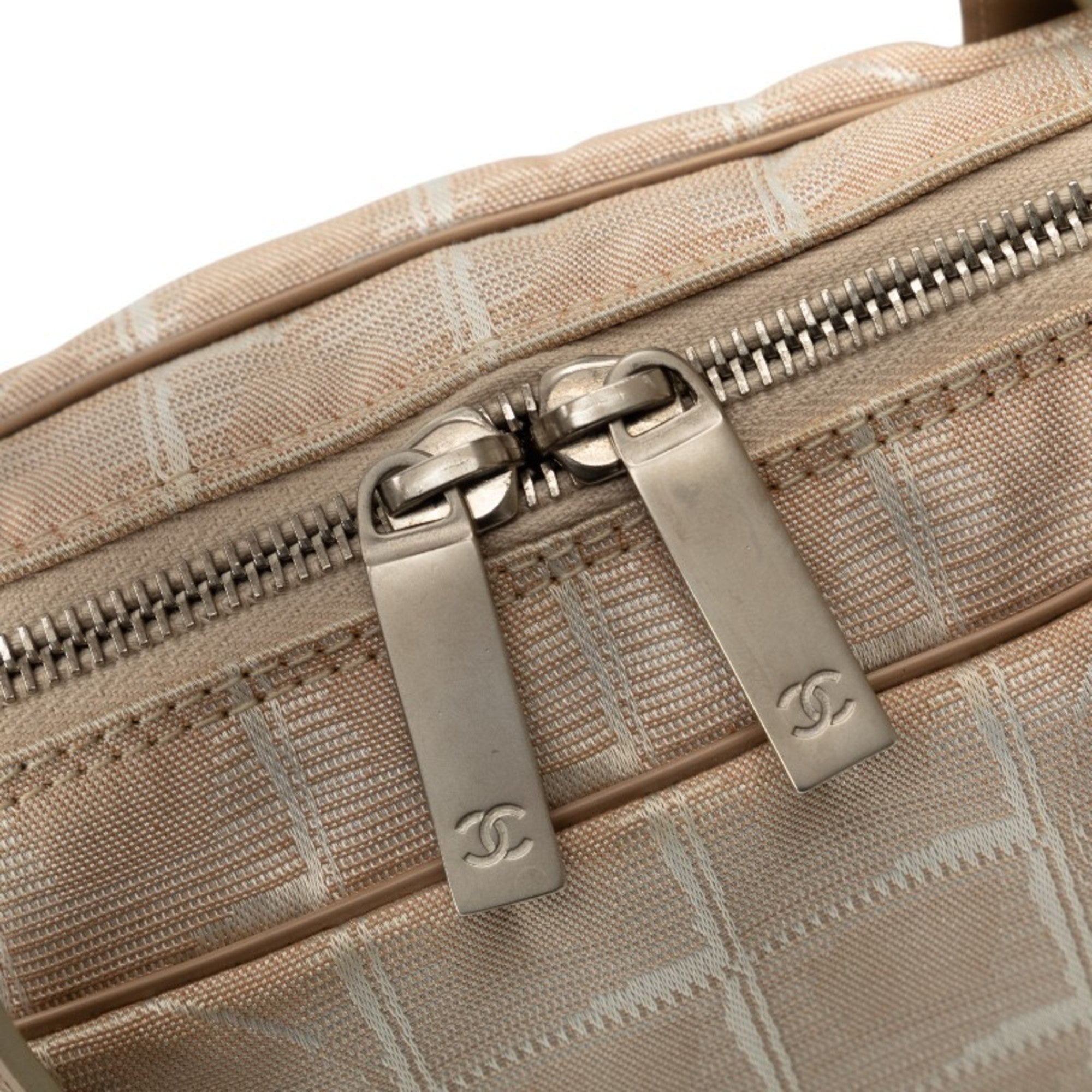 Chanel Beige Canvas Leather Briefcase Handbag