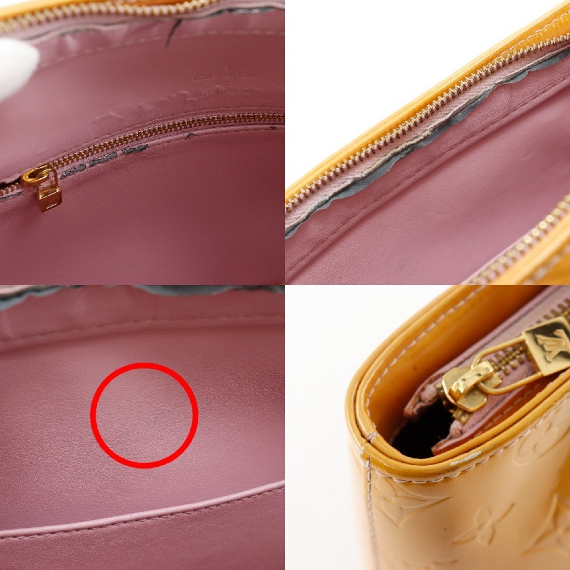 Louis Vuitton Rose Yellow Monogram Vernis Tote Bag