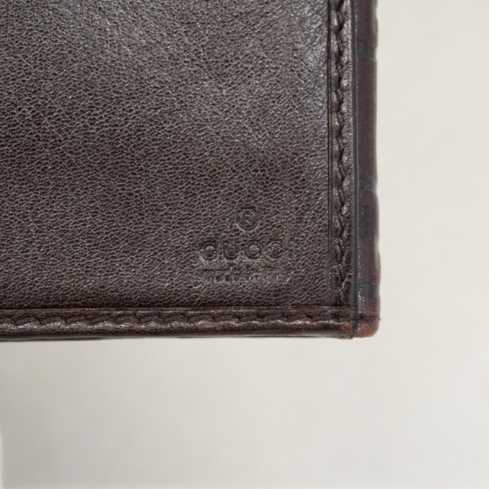 Gucci Brown Leather Long Wallet (Bi-Fold) (Pre-Owned)