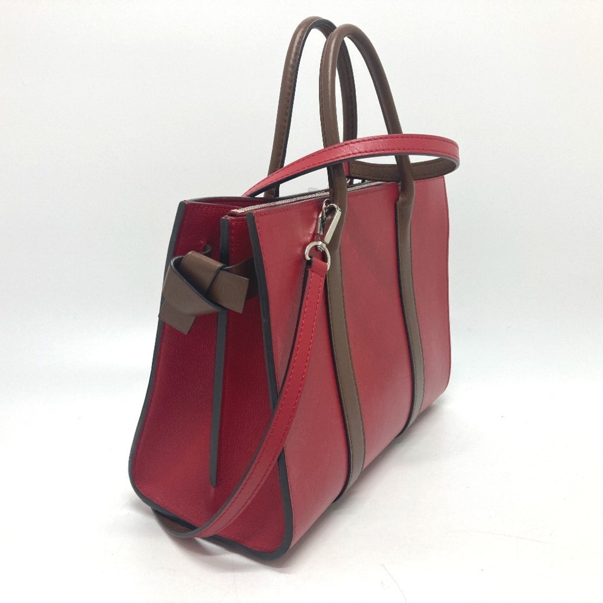 Louis Vuitton Red Color Leather Tote Bag