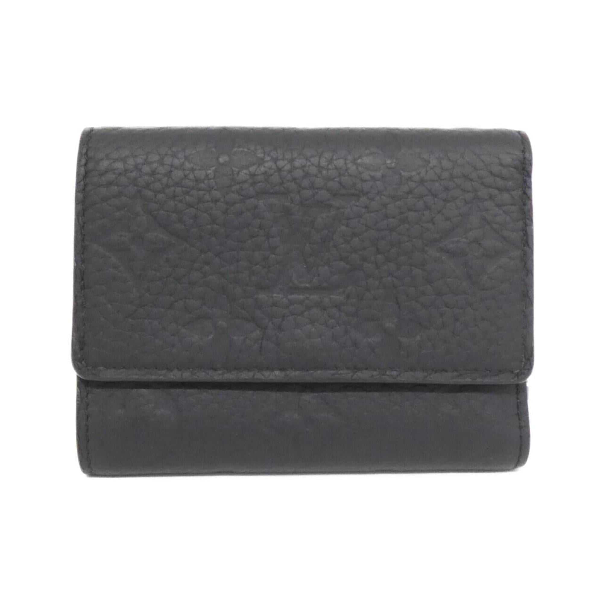 Louis Vuitton Black Leather Wallet (Tri-Fold)