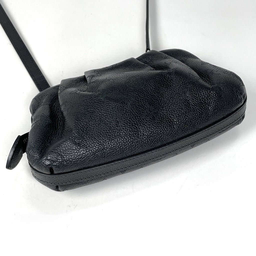 Louis Vuitton Black Noir Monogram Mahina Leather Clutch Bag Shoulder Bag